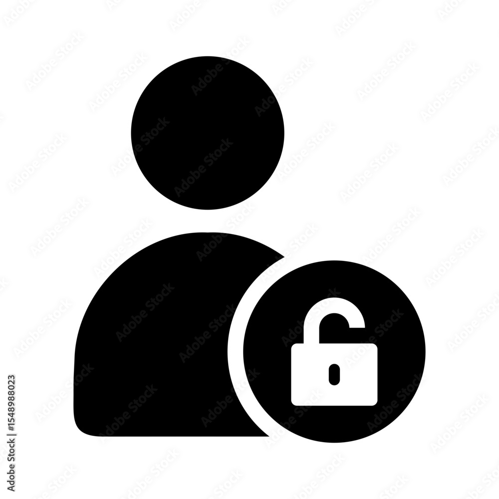 Poster authorization user lock security icon