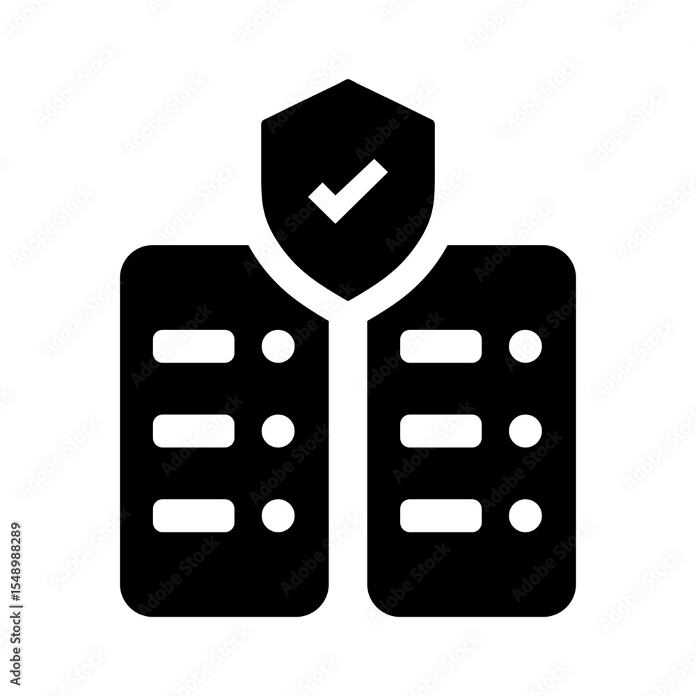 Poster data integrity database shield icon