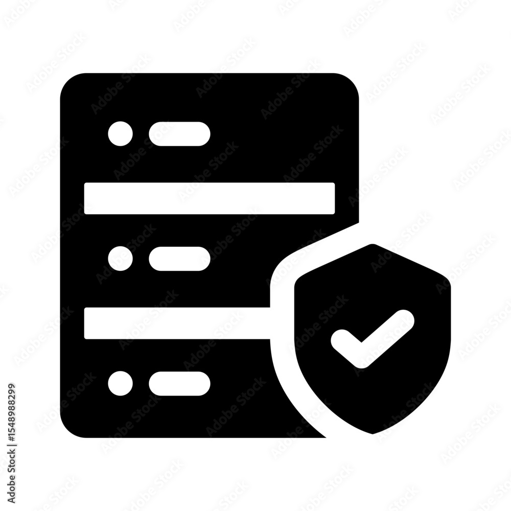 Poster data integrity database shield icon