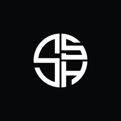SSH logo SSH icon SSH monogram SSH letter minimalist Circle flat Unique modern abstract logo design.