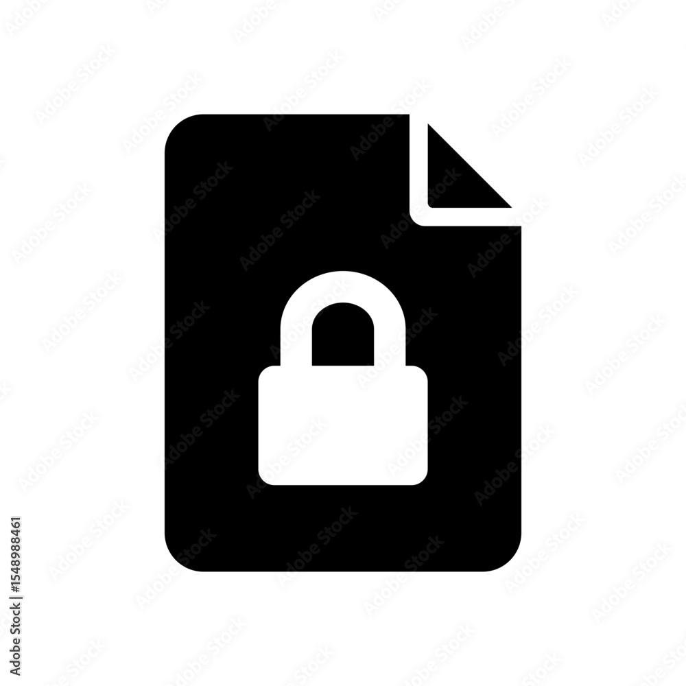 Poster file encrypted secure document icon
