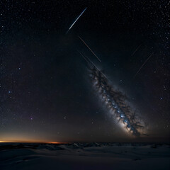 Naklejka premium starry night in the city