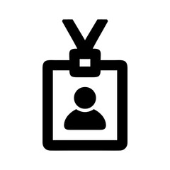 Fototapeta premium id badge hanging user silhouette icon 