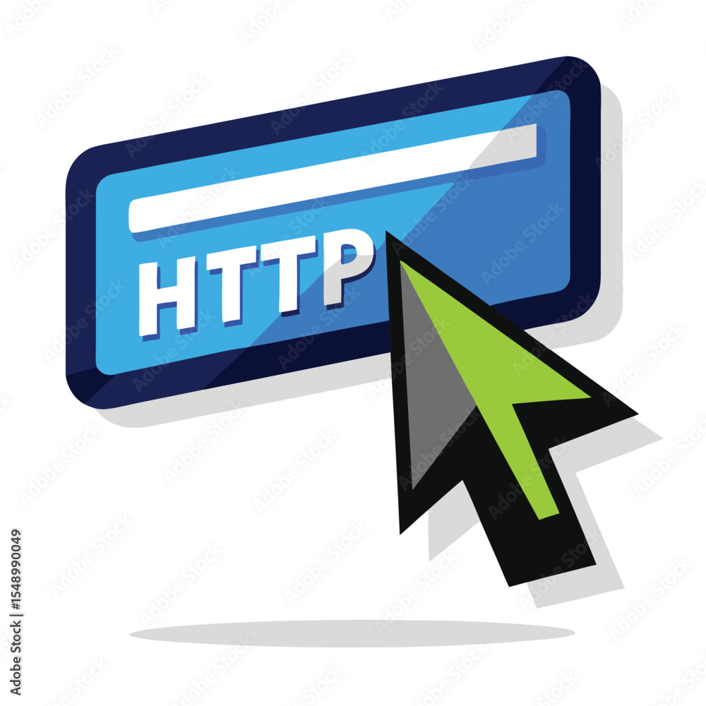 Poster vector art of a cursor clicks an http button vector
