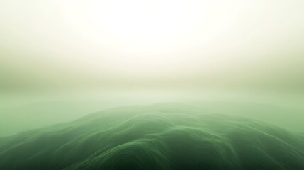 Abstract green landscape with wavy lines and gradient background for wallpaper or banner