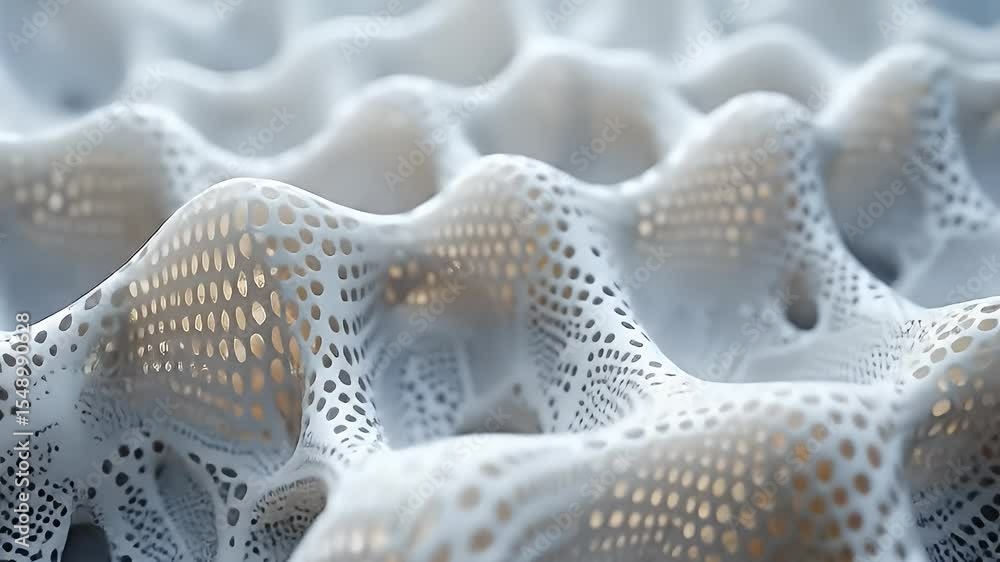 Aufkleber abstract white perforated surface with intricate geometric structure and soft light