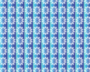 Seamless floral and snowflake pattern with blue flowers and winter decoration