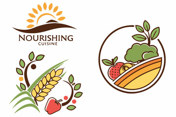 Nourishing Cuisine Logo Pack &ndash; Fresh & Natural Themes