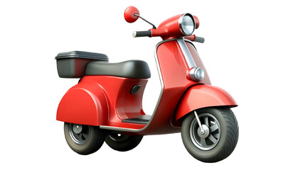 Red Vintage Scooter Design - Classic Retro Motorbike Illustration

