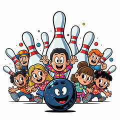 bowling ball and pins