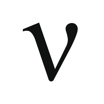 Nu greek letter icon symbol vector template