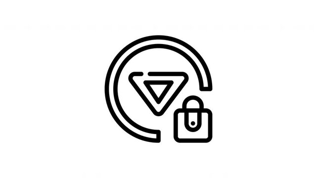 icon line motion graphic dropdown lock