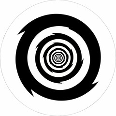 Black and white spiral swirl target illustration design icon symbol pattern