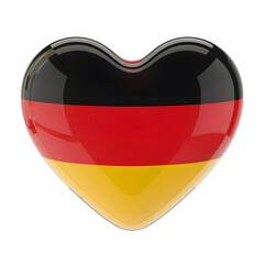 Germany Flag in 3D Glass Heart Symbol
