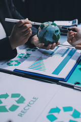 Sustainable development with renewable energy solutions, ecology concept, green business.