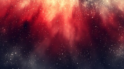 Abstract red nebula cosmic background with stars, galaxy and light rays for creative design