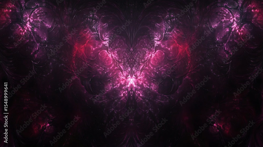 Wall mural abstract fractal background with intricate patterns in shades of purple and magenta. artistic design