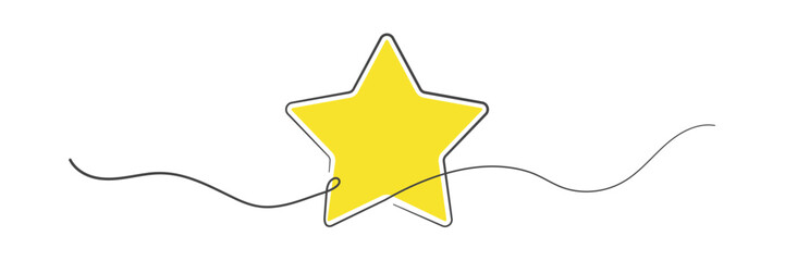 Rating Star Thin Line Drawing. Business use concept. Vector illustration