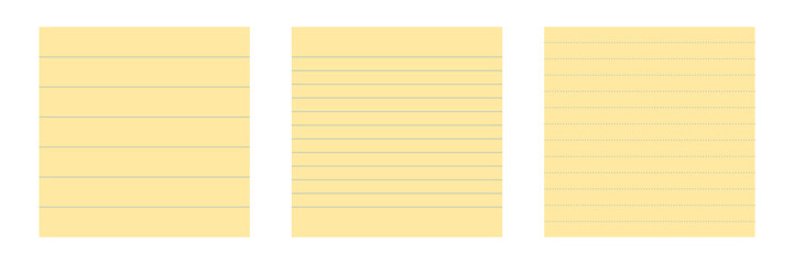 Naklejka premium yellow sticky paper notes, square shapes