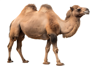 camel in the desert  isolated on white background PNG ,ai generated