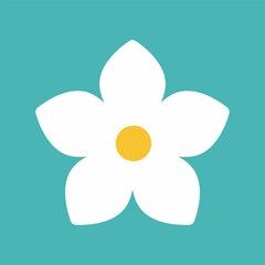 Flower icon. Retro spring summer white flower floral icon design set. Abstract flower vector icons isolated on white background.