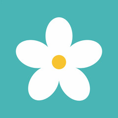 Flower icon. Retro spring summer white flower floral icon design set. Abstract flower vector icons isolated on white background.