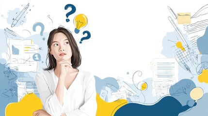 Thinking Woman with Ideas