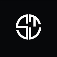STV logo STV icon STV monogram STV letter minimalist Circle flat Unique modern abstract logo design.