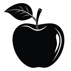 vector illustration of an apple isolated on black