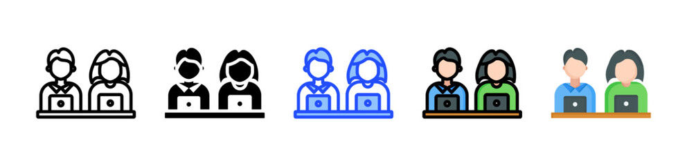 Employee Icon Collection With Multiple Styles