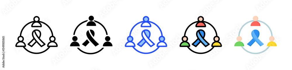 Poster union icon collection with multiple styles