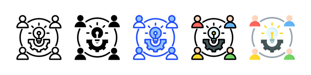 Teamwork Icon Collection With Multiple Styles