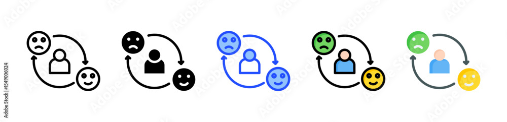 Aufkleber feedback icon collection with multiple styles