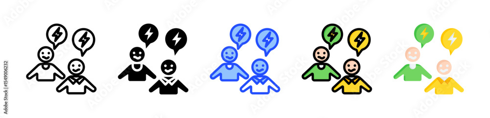 Poster conflict icon collection with multiple styles