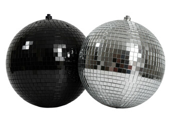 Isolated Pair of Disco Balls Reflective Dance