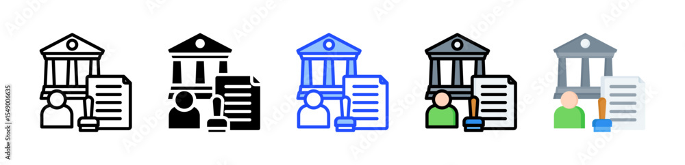 Poster authority icon collection with multiple styles