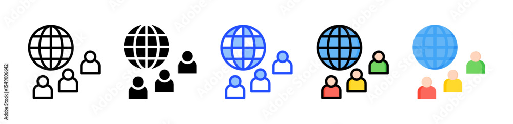 Poster diversity icon collection with multiple styles
