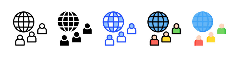 Diversity Icon Collection With Multiple Styles