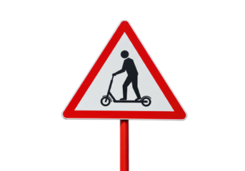 Isolated Scooter Zone Warning Sign