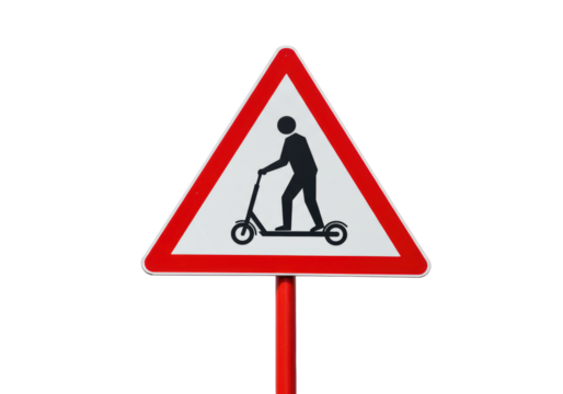 Isolated Scooter Zone Warning Sign