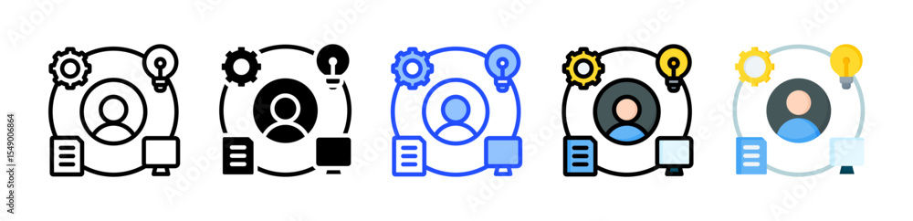 Poster role icon collection with multiple styles