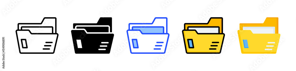 Poster folder icon collection with multiple styles