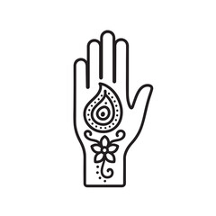 Obraz premium Beautiful Mehndi Design on Hand Traditional Henna Art Illustration