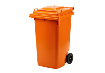 Isolated Orange Wheelie Bin Waste Management