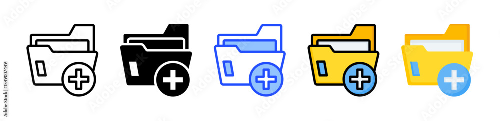 Poster new folder icon collection with multiple styles