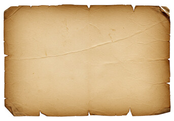 Isolated Old Parchment Paper with Textured Surface
