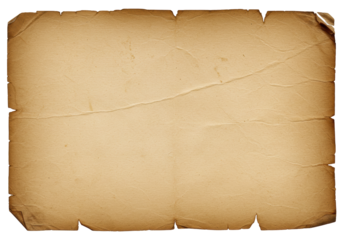 Isolated Old Parchment Paper with Textured Surface