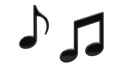 Black Glossy Music Notes 3d Render