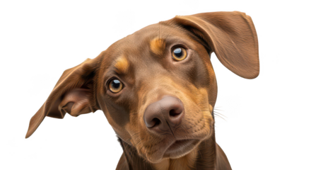 Adorable Brown Dog Portrait Curious Gaze
