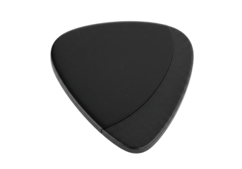 Isolated Black Guitar Pick for Musical Performance